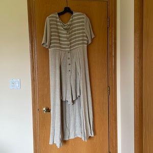 Linen shorts jumper with skirt